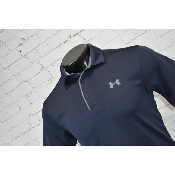 Under Armour Golf Playoff Polo Shirt Mens Size Small Loose HeatGear Blue - Picture 1 of 6